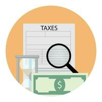 impôt une analyse icône. annuel payer, rembourser bancaire impôt, vecteur illustration