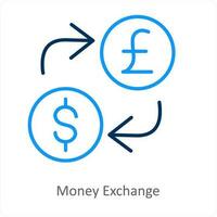argent échange et devise icône concept vecteur