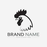 poulet logo coq et poule logo pour la volaille agriculture animal logo vecteur illustration conception