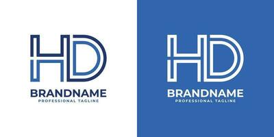lettre HD ligne monogramme logo, adapté pour affaires avec HD ou dh initiales. vecteur