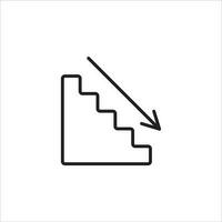 escaliers vers le bas icône vecteur illustration symbole