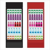 réfrigérateur avec boissons, sucré eau, minéral l'eau icône, vecteur, illustration, symbole vecteur