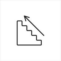 escaliers en haut icône vecteur illustration symbole