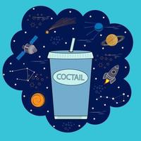 cocktail sur le fond de l'espace vecteur