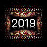 Fond coloré de la bonne année 2019 carte célébration vecteur
