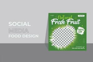 élégant Frais fruit boisson menu bannière pour social médias conception modèle promotion restaurant. vecteur