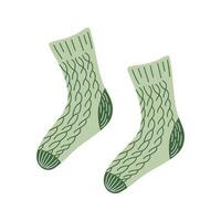 main tricoté chaussettes. chaud de laine vêtements. concept de confortable maison, relaxation. hygge mode de vie. main tiré plat style vecteur illustration.