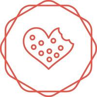 cœur en forme de biscuits vecteur icône