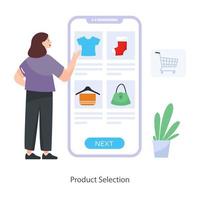 concept de sélection de produits vecteur