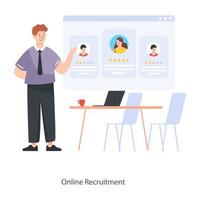 concept de recrutement en ligne vecteur