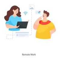 concept de travail à distance vecteur