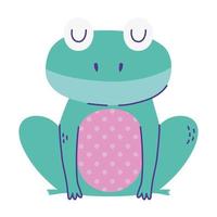 couleur de griffonnage de dessin animé animal mignon grenouille vecteur