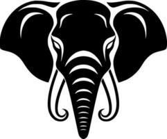 l'éléphant - noir et blanc isolé icône - vecteur illustration