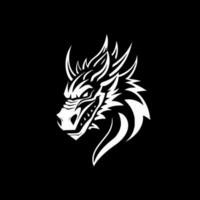 dragon, noir et blanc vecteur illustration