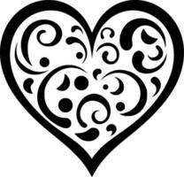 cœur, noir et blanc vecteur illustration