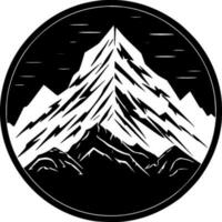 Montagne gamme, noir et blanc vecteur illustration