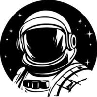 astronaute - noir et blanc isolé icône - vecteur illustration