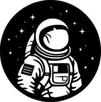 astronaute - noir et blanc isolé icône - vecteur illustration