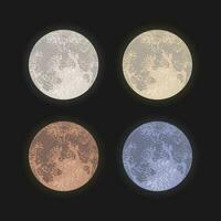 plein lune dans blanc, jaune, rouge, bleu couleurs vecteur