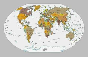 politique monde carte winkel-tripel projection vecteur