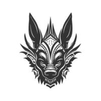 Aardvark tribal, ancien logo ligne art concept noir et blanc couleur, main tiré illustration vecteur