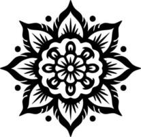 mandala - noir et blanc isolé icône - vecteur illustration