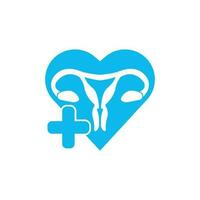 femelle utérus icône logo vecteur illustration modèle conception.