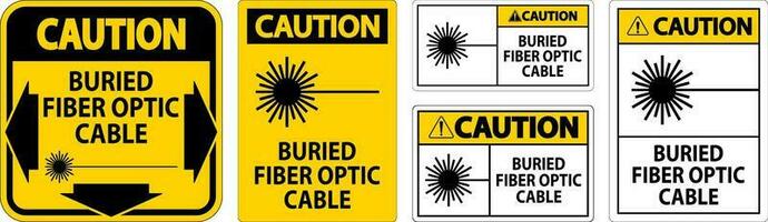 mise en garde premier signe, enterré fibre optique câble vecteur