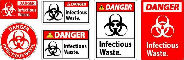 danger étiquette infectieux déchets signe vecteur