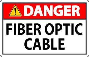 danger signe, fibre optique câble signe vecteur