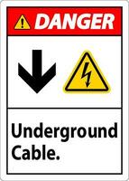 danger signe, souterrain câble signe vecteur