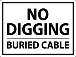 non creusement signe, enterré câble signe vecteur