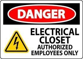 danger signe électrique placard - autorisé des employés seulement vecteur
