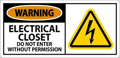 avertissement signe électrique placard - faire ne pas entrer sans pour autant autorisation vecteur