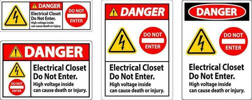 danger signe électrique placard - faire ne pas entrer. haute Tension à l'intérieur pouvez cause décès ou blessure vecteur