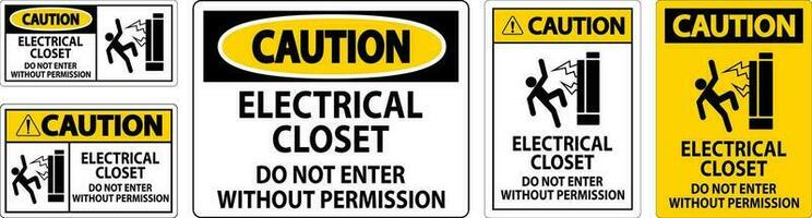 mise en garde signe électrique placard - faire ne pas entrer sans pour autant autorisation vecteur