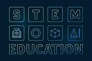 tige science, technologie, ingénierie, mathématiques éducation ligne bleu horizontal bannière - vecteur illustration