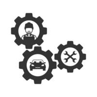 vecteur illustration de voiture un service icône dans foncé Couleur et blanc Contexte