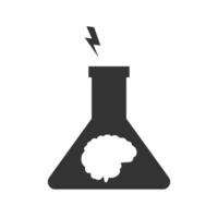 vecteur illustration de cerveau expérience icône dans foncé Couleur et blanc Contexte