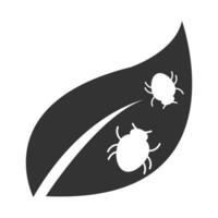vecteur illustration de feuille insectes icône dans foncé Couleur et blanc Contexte