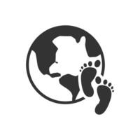 vecteur illustration de Terre pieds icône dans foncé Couleur et blanc Contexte