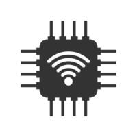 vecteur illustration de puce signal icône dans foncé Couleur et blanc Contexte