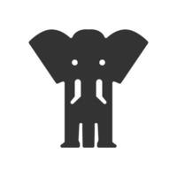 vecteur illustration de l'éléphant icône dans foncé Couleur et blanc Contexte