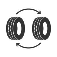 vecteur illustration de changement pneus icône dans foncé Couleur et blanc Contexte