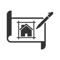 vecteur illustration de maison conception icône dans foncé Couleur et blanc Contexte