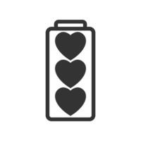 vecteur illustration de l'amour batterie icône dans foncé Couleur et blanc Contexte
