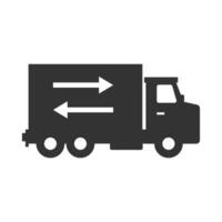 vecteur illustration de cargaison un camion retour icône dans foncé Couleur et blanc Contexte
