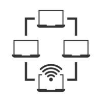 vecteur illustration de portable lien icône dans foncé Couleur et blanc Contexte