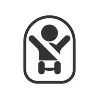 vecteur illustration de bébé sécurité ceinture icône dans foncé Couleur et blanc Contexte