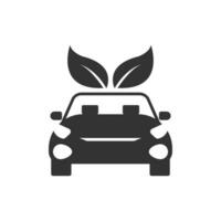 vecteur illustration de respectueux de la nature voiture icône dans foncé Couleur et blanc Contexte